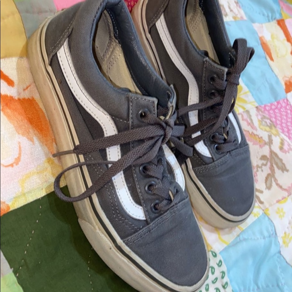 Grey old skool vans